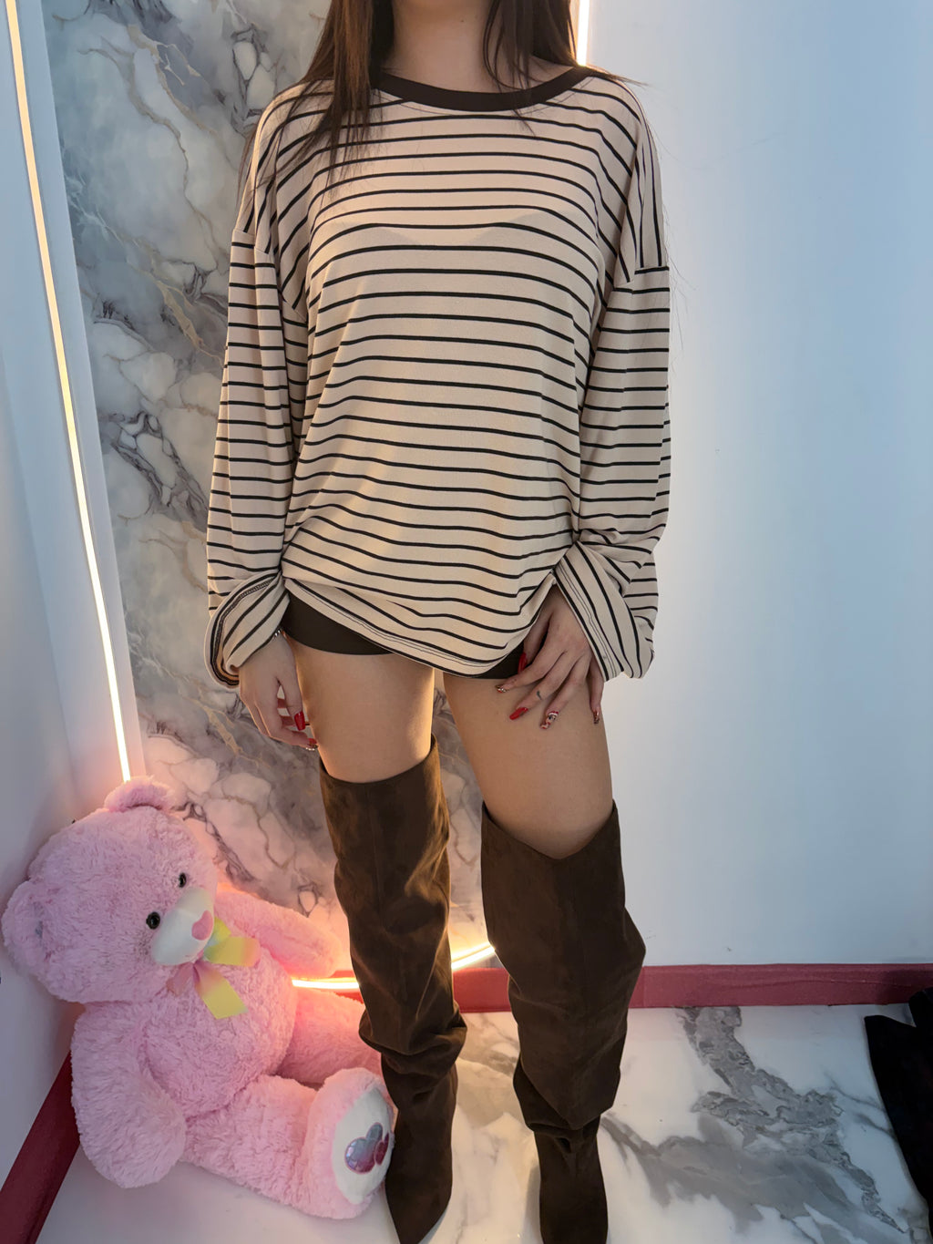 Maglietta Candy beige/marrone