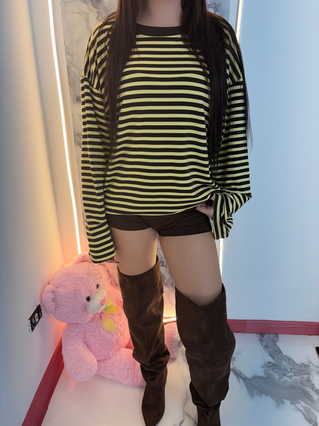 Maglietta Candy gialla/marrone